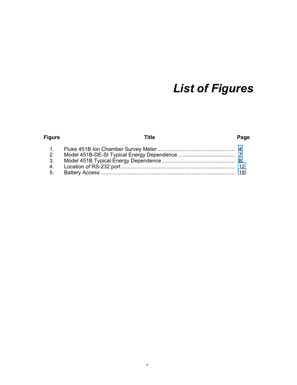 List of figures | Fluke Biomedical 451B User Manual | Page 9 / 30