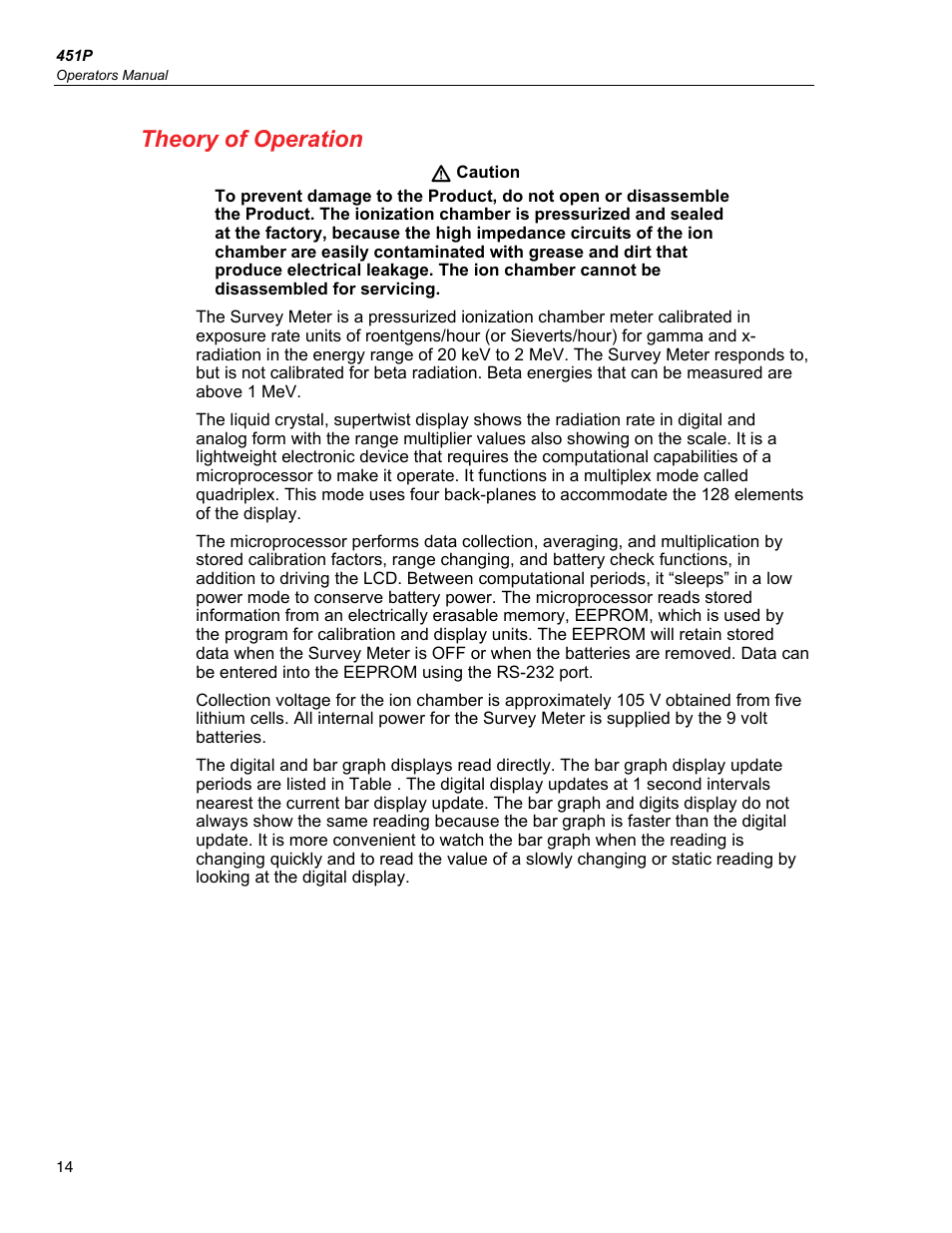 Theory of operation | Fluke Biomedical 451P User Manual | Page 24 / 30