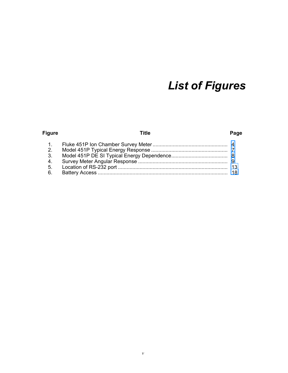 List of figures | Fluke Biomedical 451P User Manual | Page 9 / 30