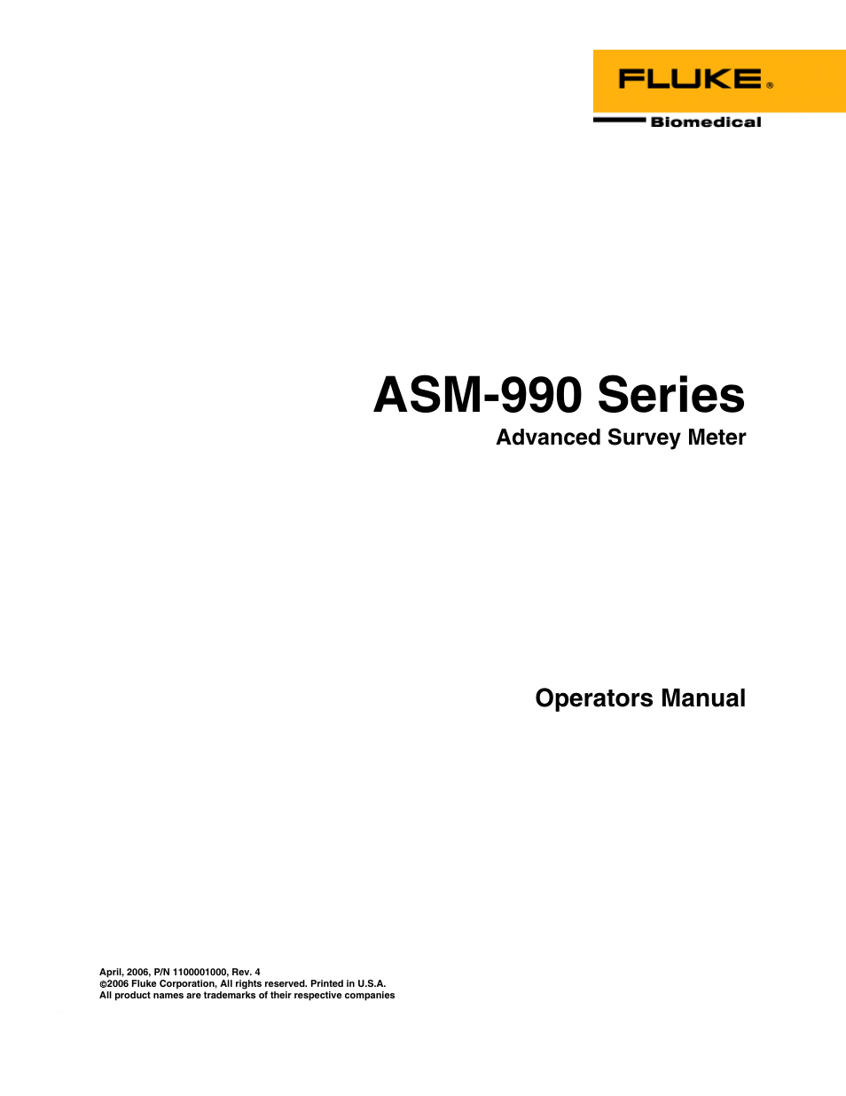 Fluke Biomedical ASM-990 Series User Manual | 36 pages