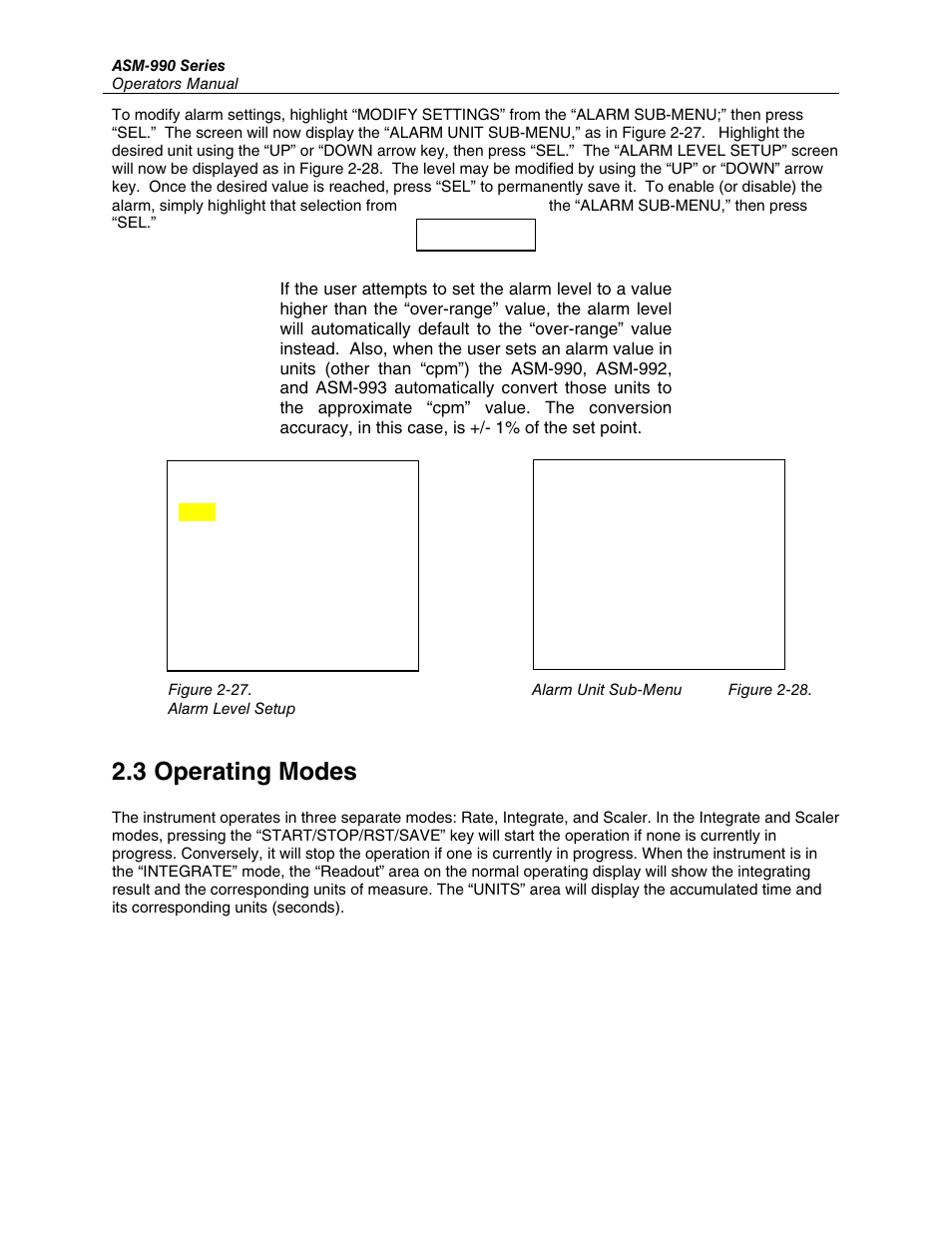 3 operating modes | Fluke Biomedical ASM-990 Series User Manual | Page 20 / 36