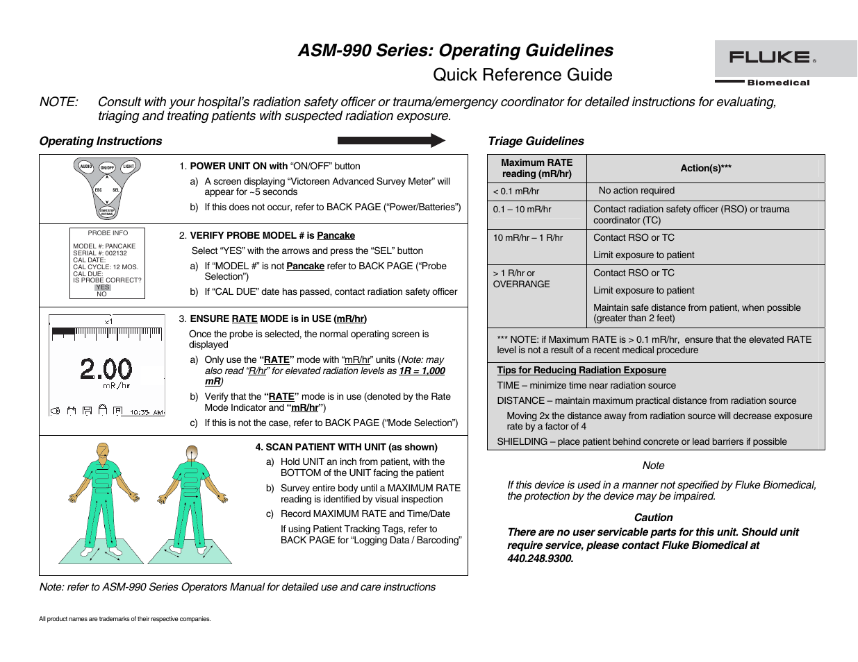 Fluke Biomedical ASM-990 Series Quick Start User Manual | 2 pages
