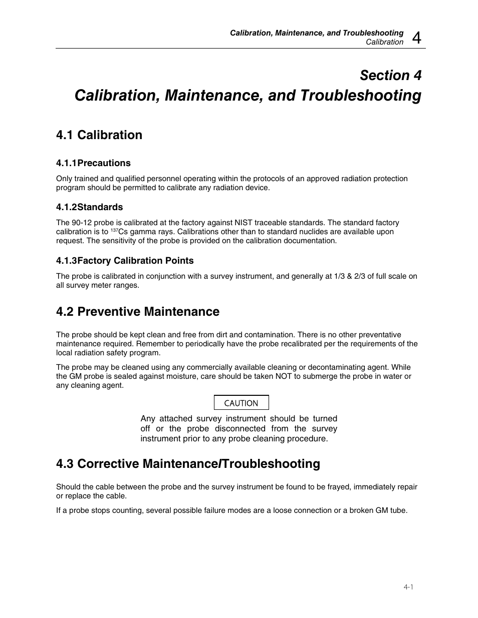 Calibration, maintenance, and troubleshooting, 1 calibration, 2 preventive maintenance | 3 corrective maintenance i troubleshooting | Fluke Biomedical 90-12 User Manual | Page 13 / 16