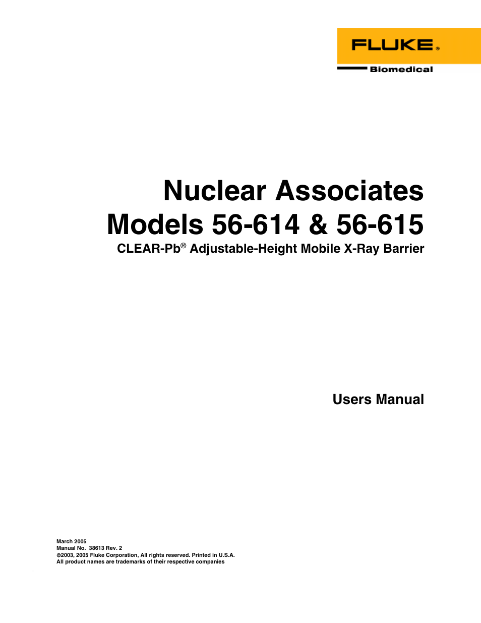 Fluke Biomedical 56-614 User Manual | 8 pages