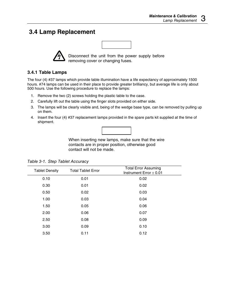 4 lamp replacement | Fluke Biomedical 07-424 User Manual | Page 11 / 14