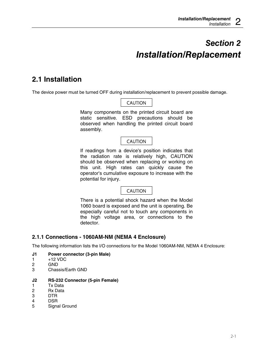 Installation/replacement, 1 installation | Fluke Biomedical 1060AM User Manual | Page 13 / 26