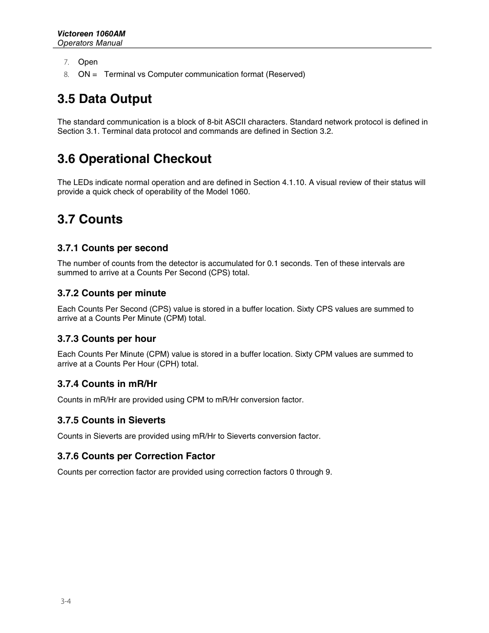 5 data output, 6 operational checkout, 7 counts | Fluke Biomedical 1060AM User Manual | Page 20 / 26