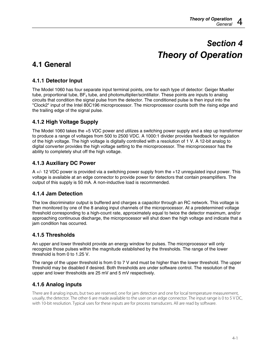 Theory of operation, 1 general | Fluke Biomedical 1060AM User Manual | Page 21 / 26