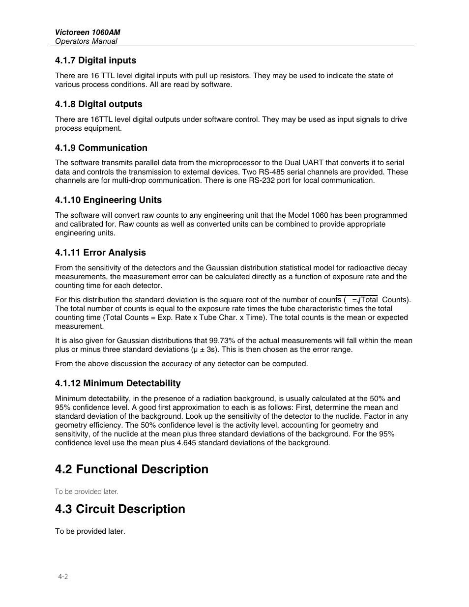 2 functional description, 3 circuit description | Fluke Biomedical 1060AM User Manual | Page 22 / 26