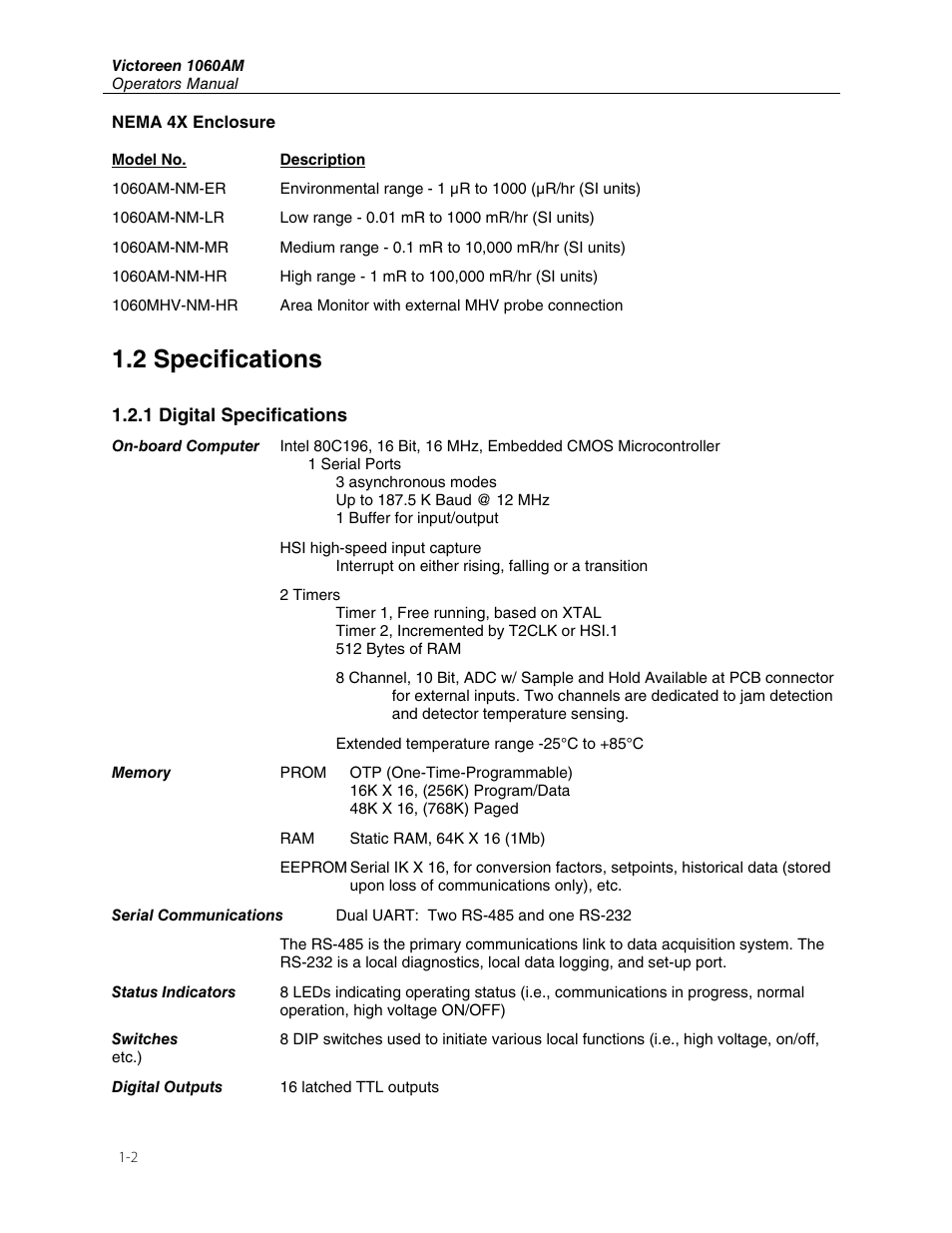 2 specifications | Fluke Biomedical 1060AM User Manual | Page 6 / 26