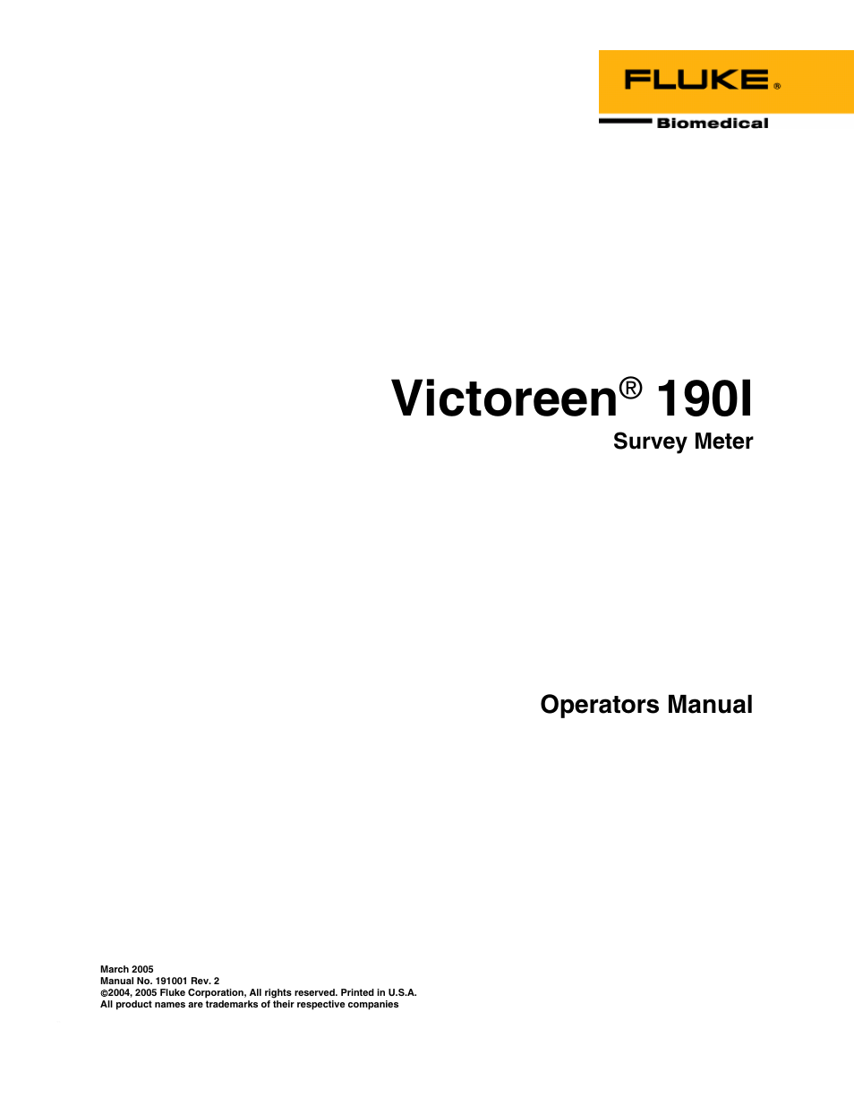 Fluke Biomedical 190I User Manual | 28 pages