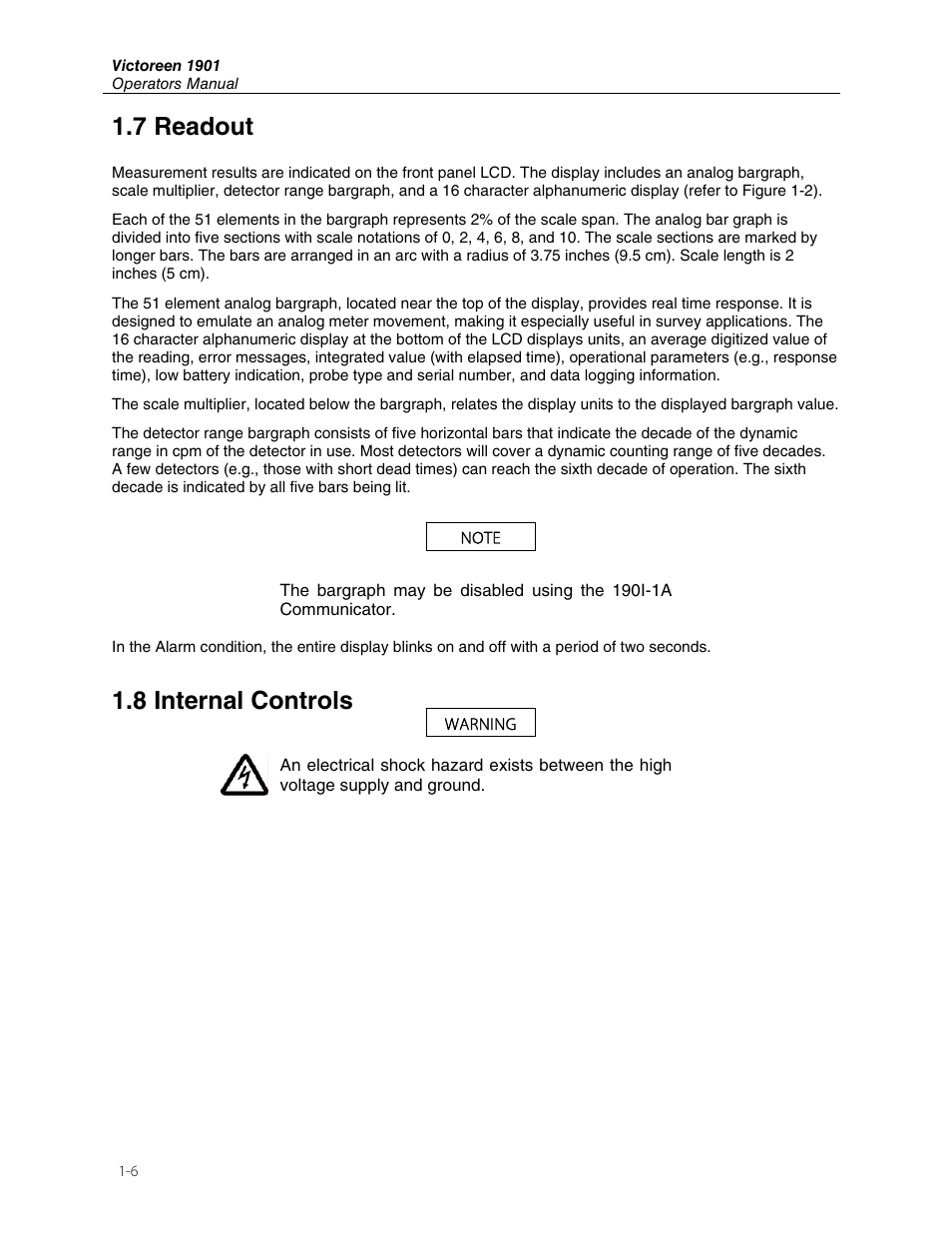 7 readout, 8 internal controls | Fluke Biomedical 190I User Manual | Page 10 / 28