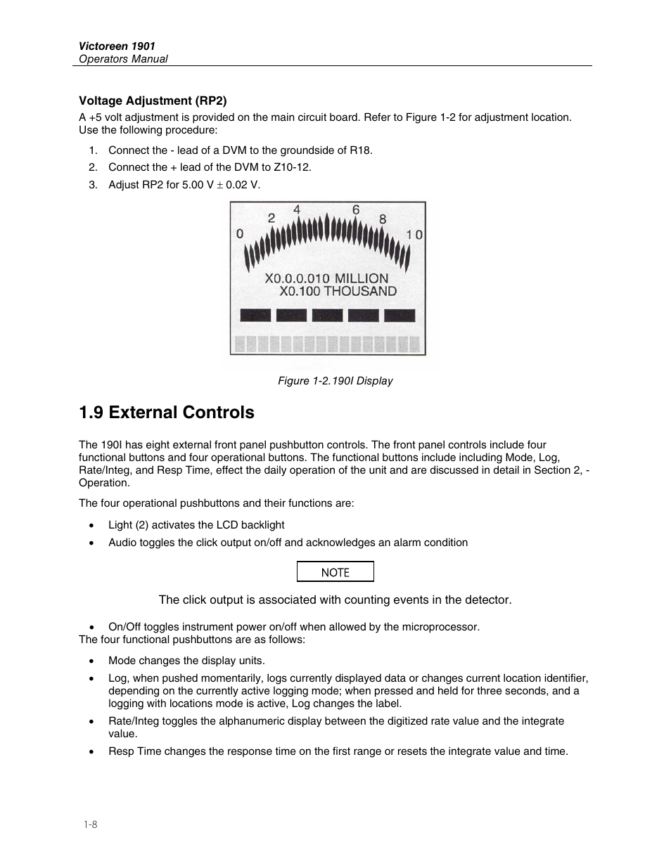 9 external controls | Fluke Biomedical 190I User Manual | Page 12 / 28