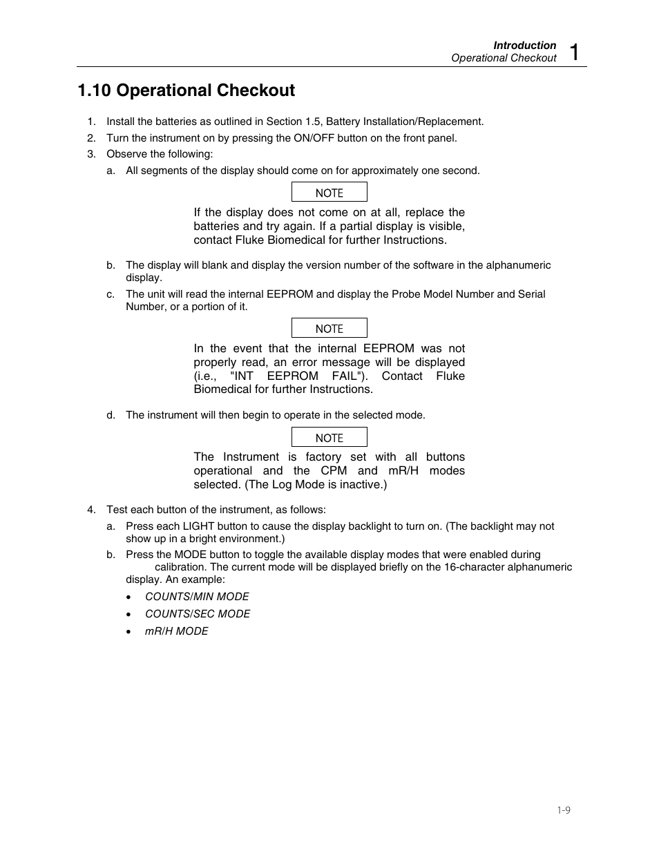 10 operational checkout | Fluke Biomedical 190I User Manual | Page 13 / 28