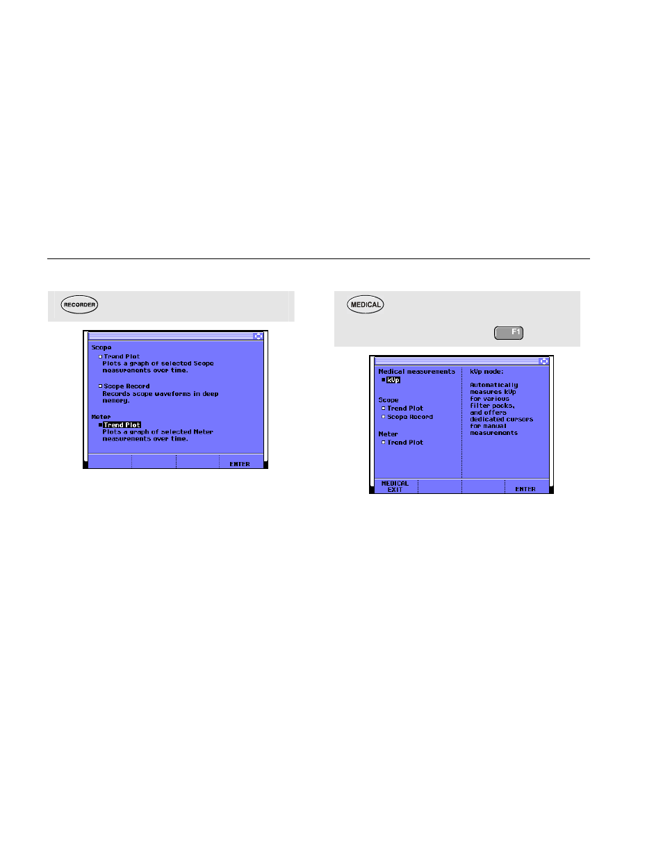 190b/c recorder key, 199xray medical key | Fluke Biomedical 199XRAY User Manual | Page 8 / 22