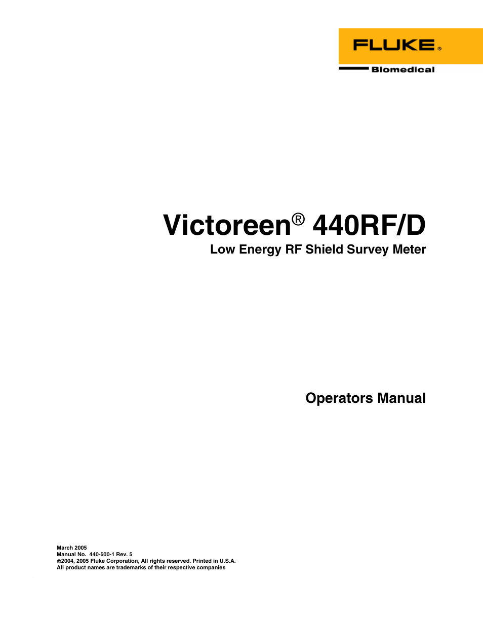 Fluke Biomedical 440RF User Manual | 38 pages