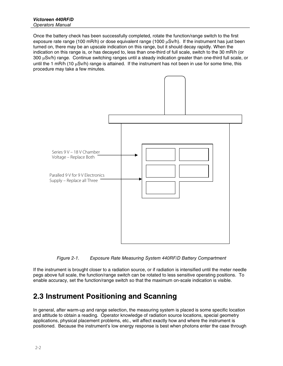 3 instrument positioning and scanning | Fluke Biomedical 440RF User Manual | Page 10 / 38