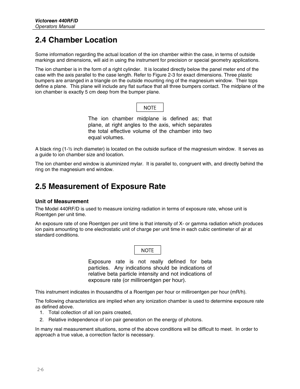 4 chamber location, 5 measurement of exposure rate | Fluke Biomedical 440RF User Manual | Page 14 / 38