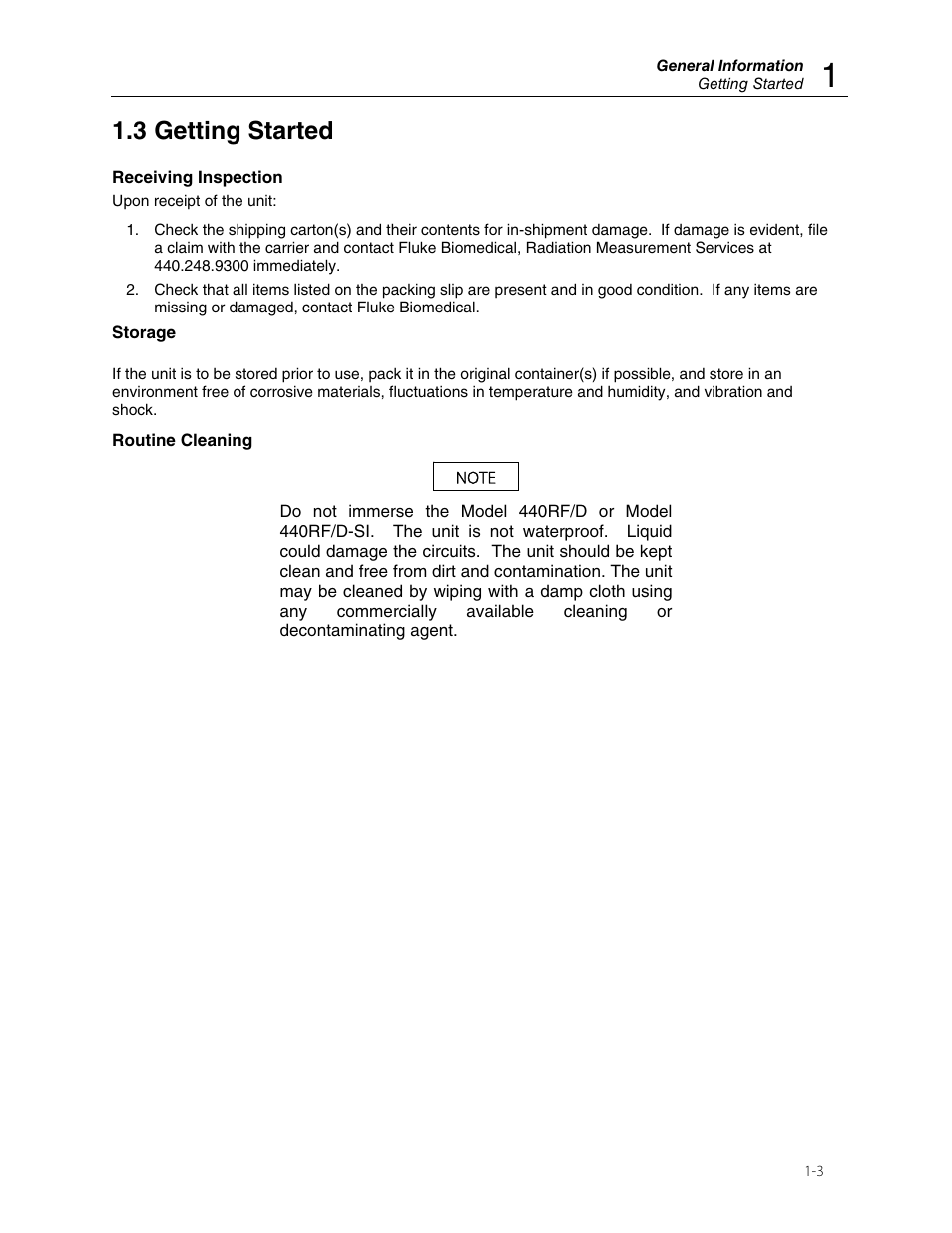 3 getting started | Fluke Biomedical 440RF User Manual | Page 7 / 38