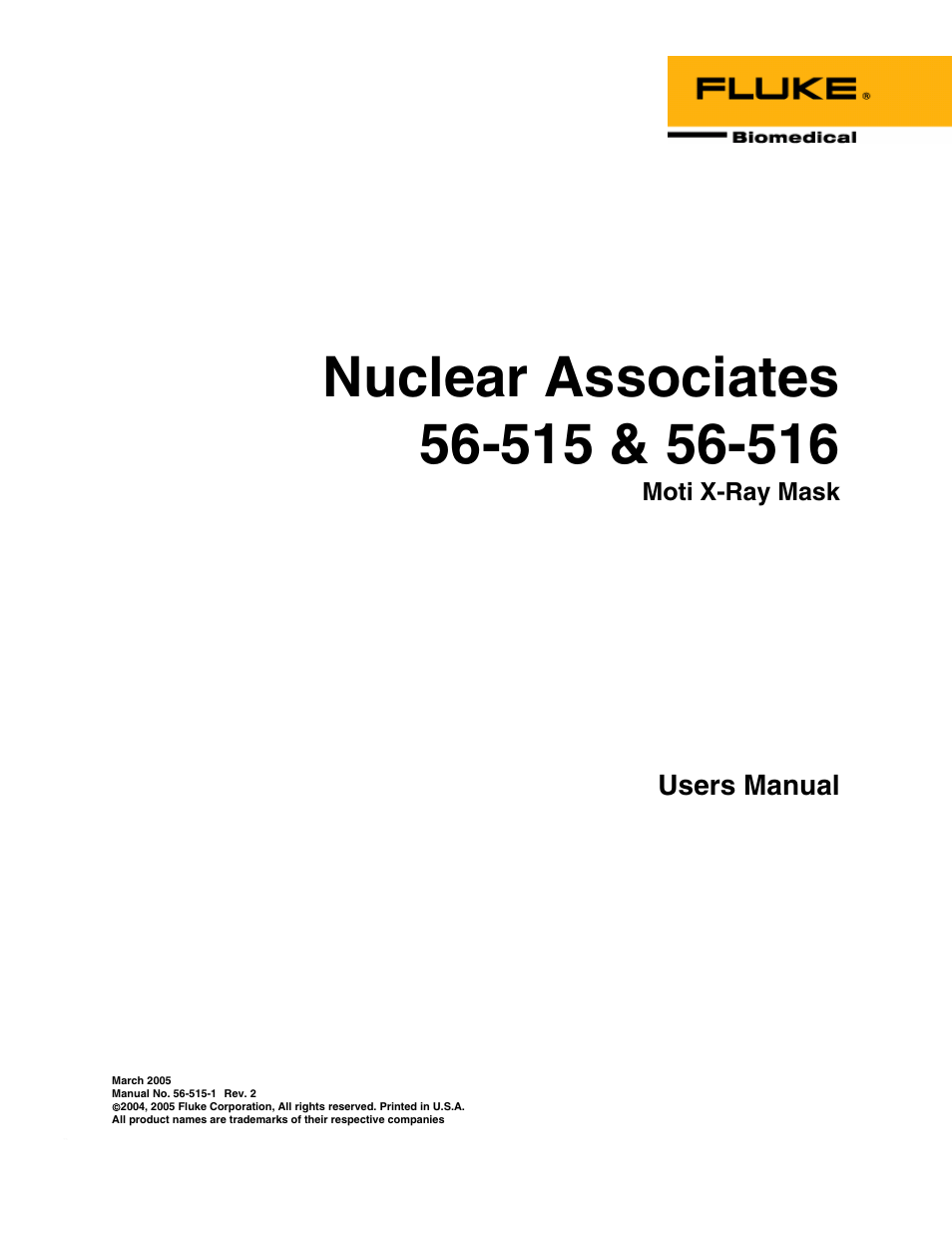 Fluke Biomedical 56-515 User Manual | 6 pages