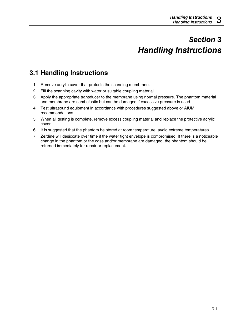 Handling instructions, 1 handling instructions | Fluke Biomedical 84-340 User Manual | Page 11 / 12