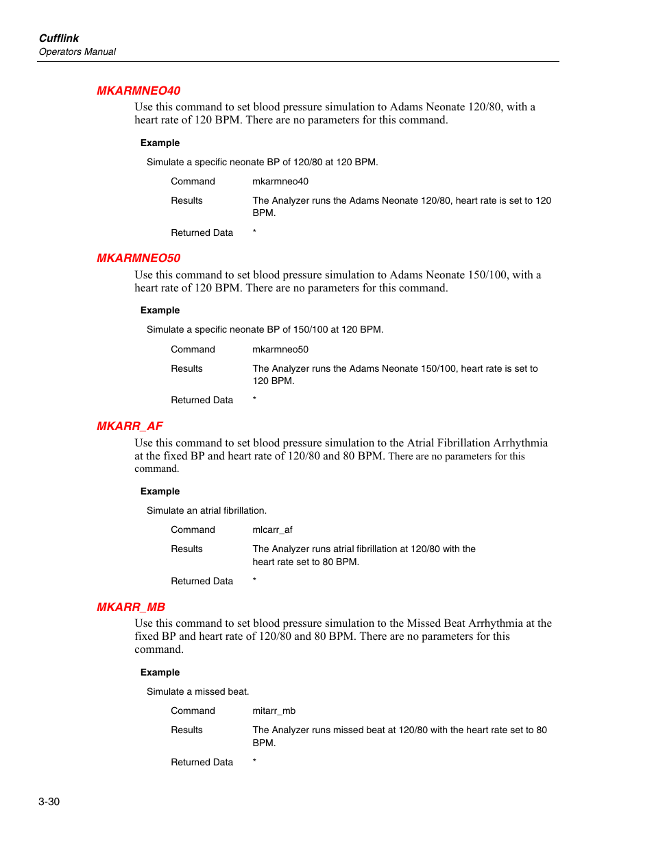 Mkarmneo40, Mkarmneo50, Mkarr_af | Mkarr_mb | Fluke Biomedical Cufflink User Manual | Page 104 / 150
