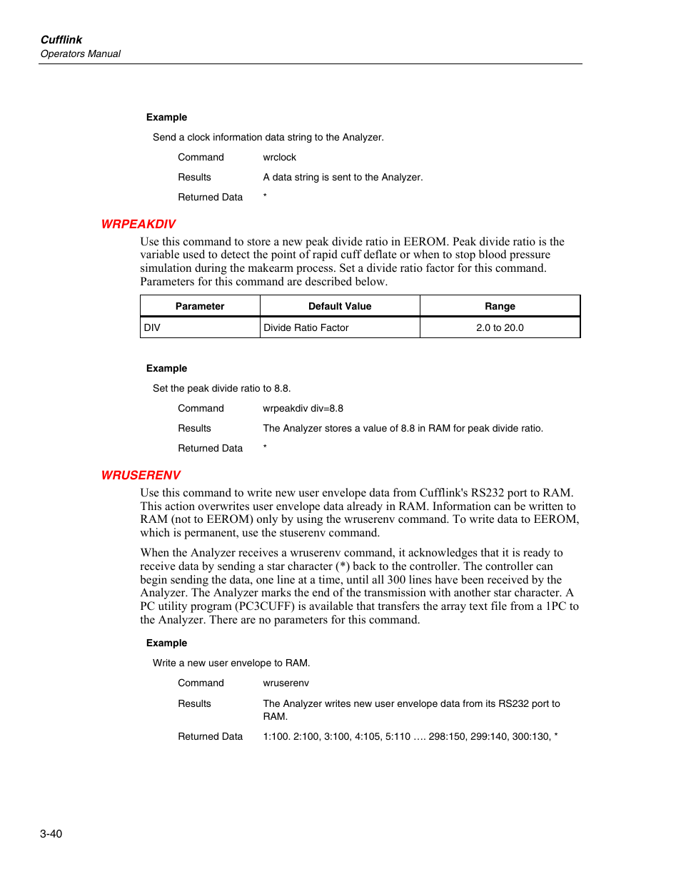 Wrpeakdiv, Wruserenv | Fluke Biomedical Cufflink User Manual | Page 114 / 150