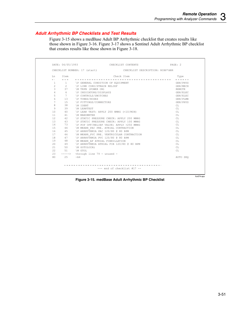 Adult arrhythmic bp checklists and test results, Remote operation | Fluke Biomedical Cufflink User Manual | Page 125 / 150