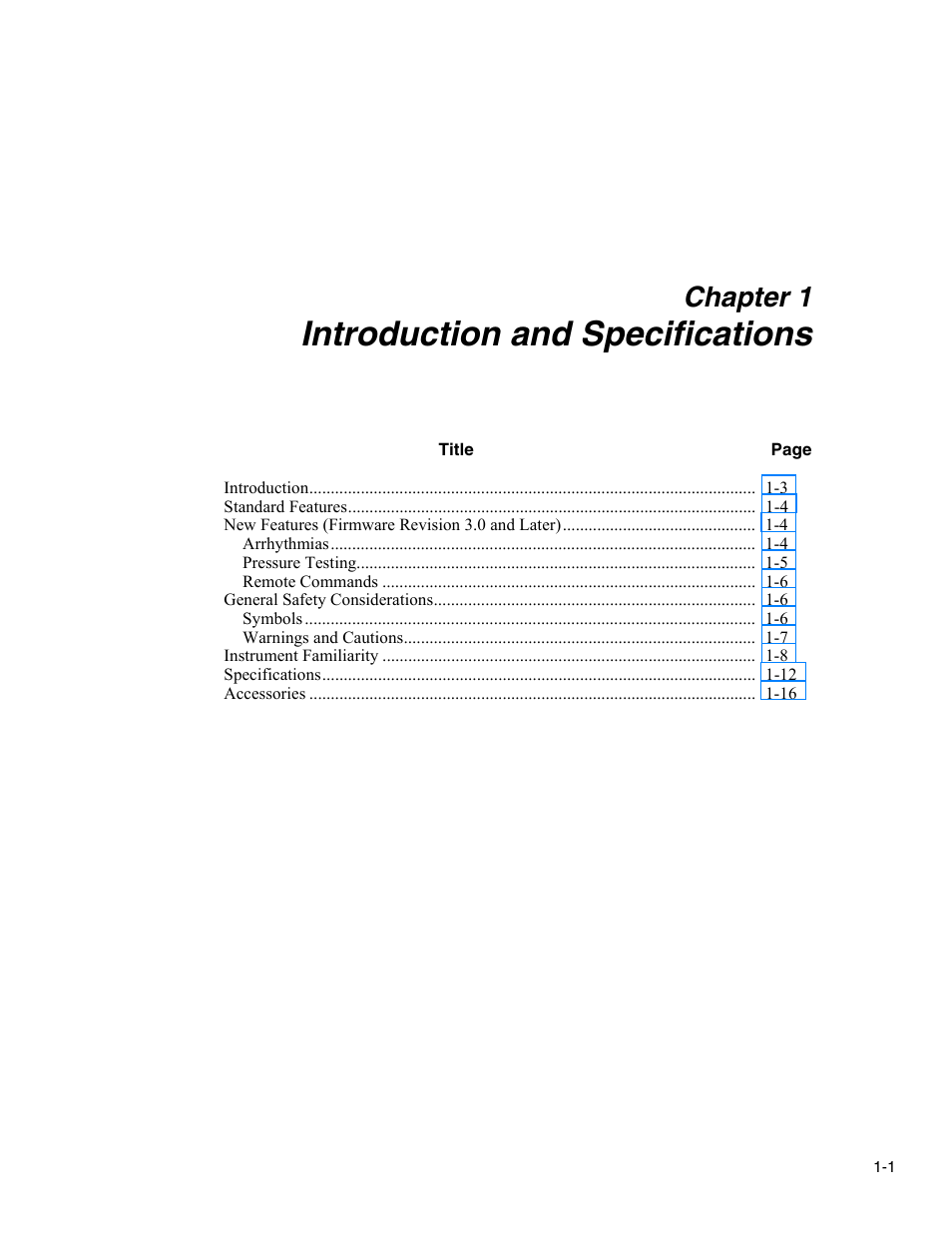 Introduction and specifications, Chapter 1 | Fluke Biomedical Cufflink User Manual | Page 13 / 150