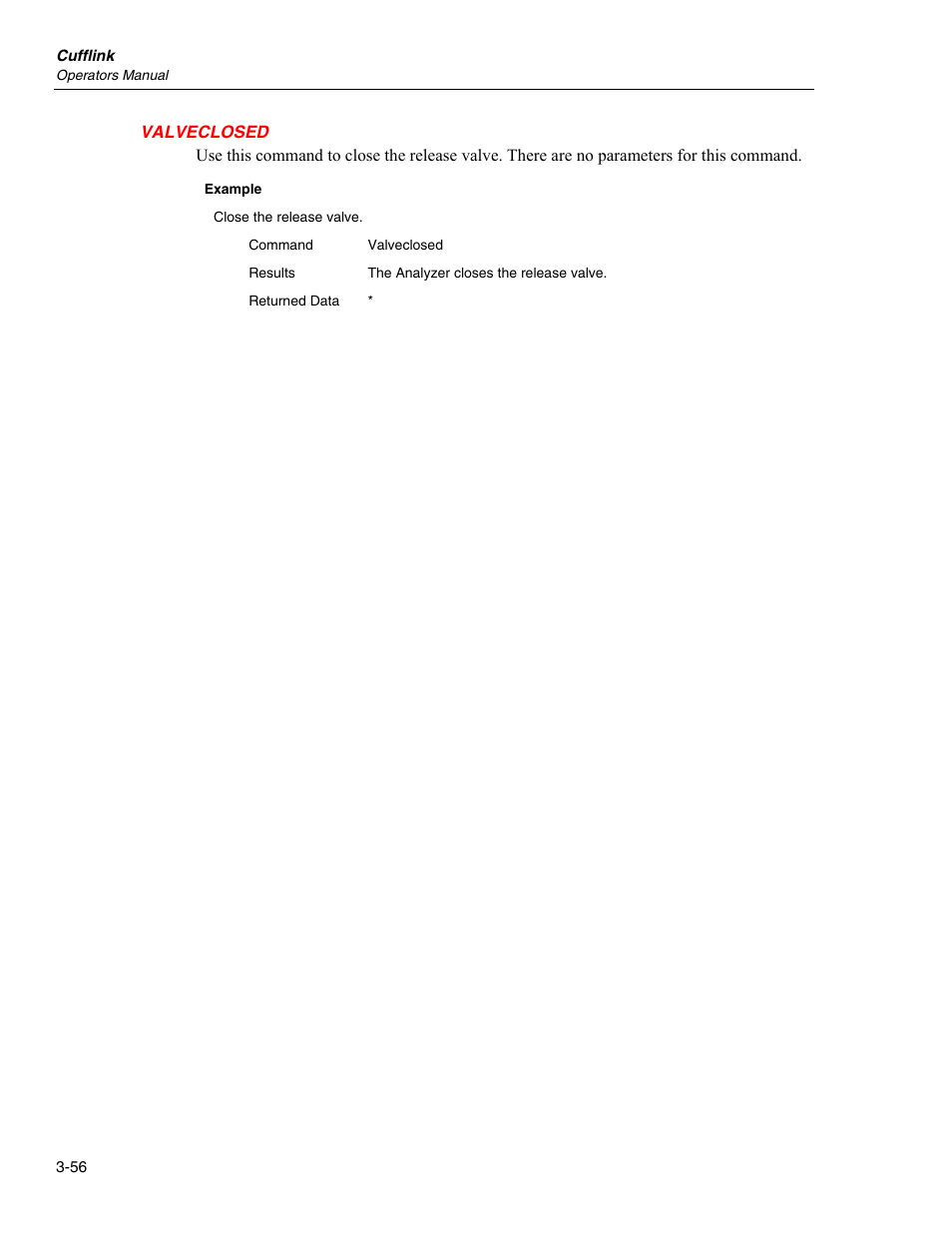Valveclosed | Fluke Biomedical Cufflink User Manual | Page 130 / 150