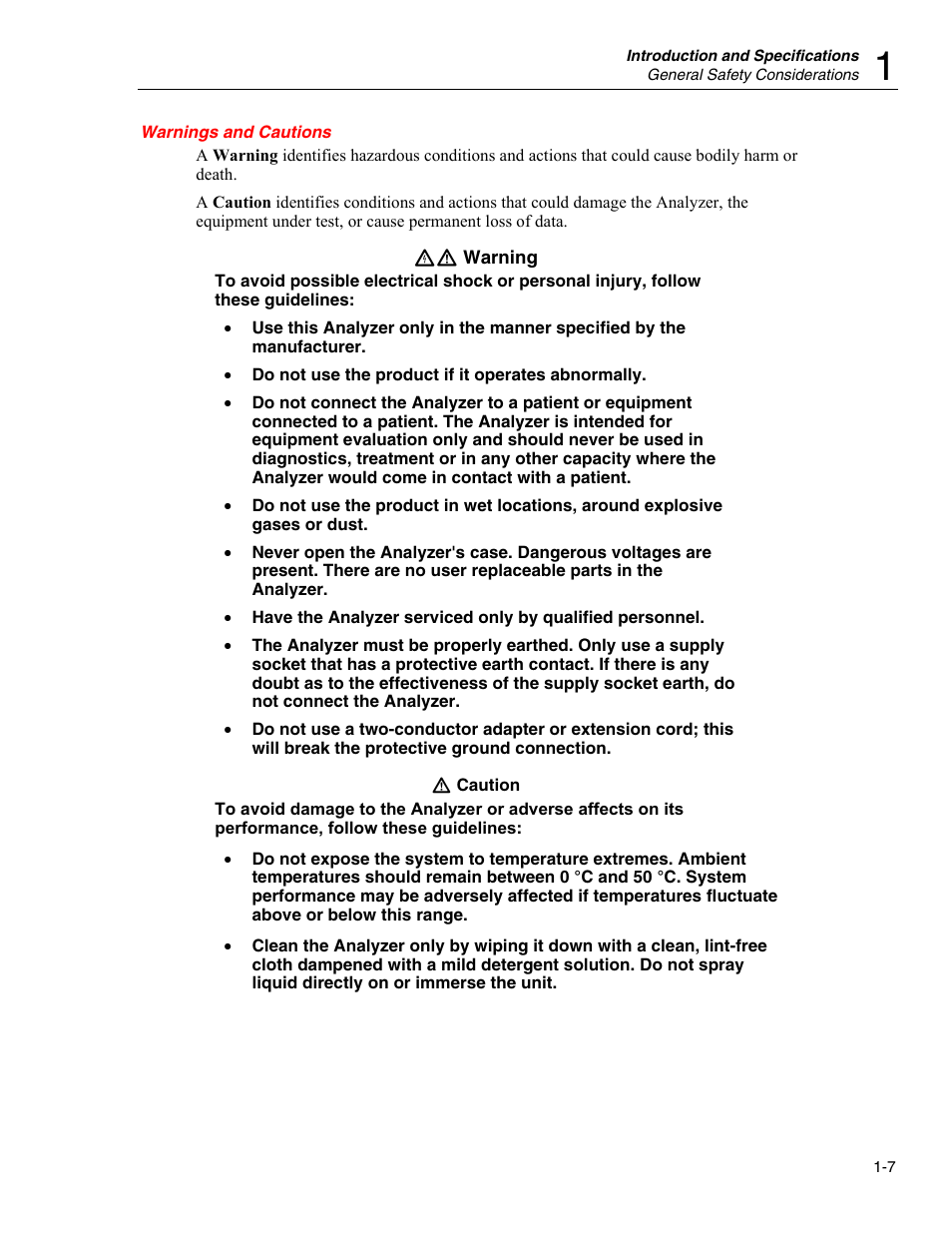 Warnings and cautions | Fluke Biomedical Cufflink User Manual | Page 19 / 150