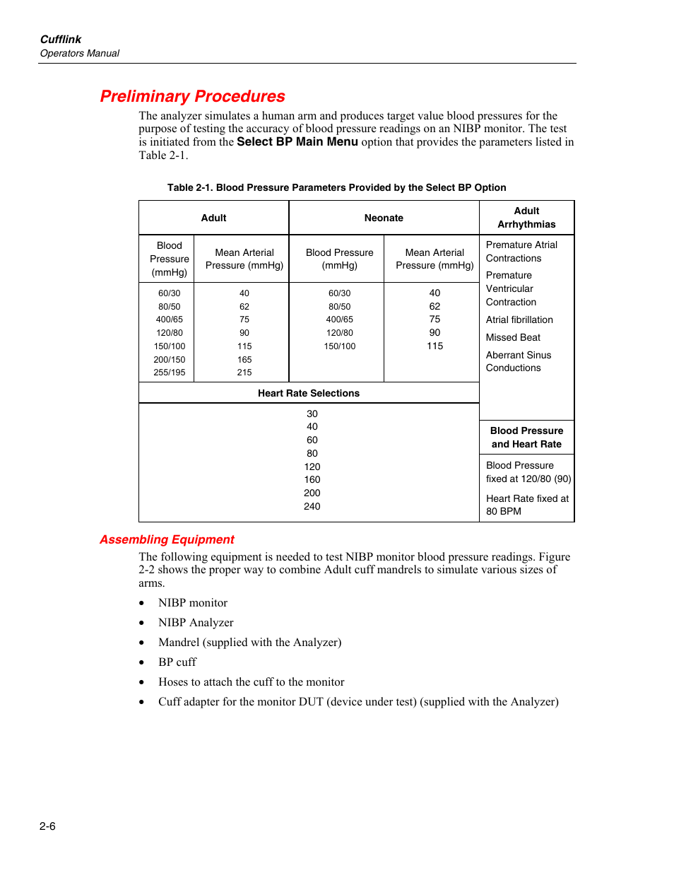 Preliminary procedures, Assembling equipment | Fluke Biomedical Cufflink User Manual | Page 34 / 150