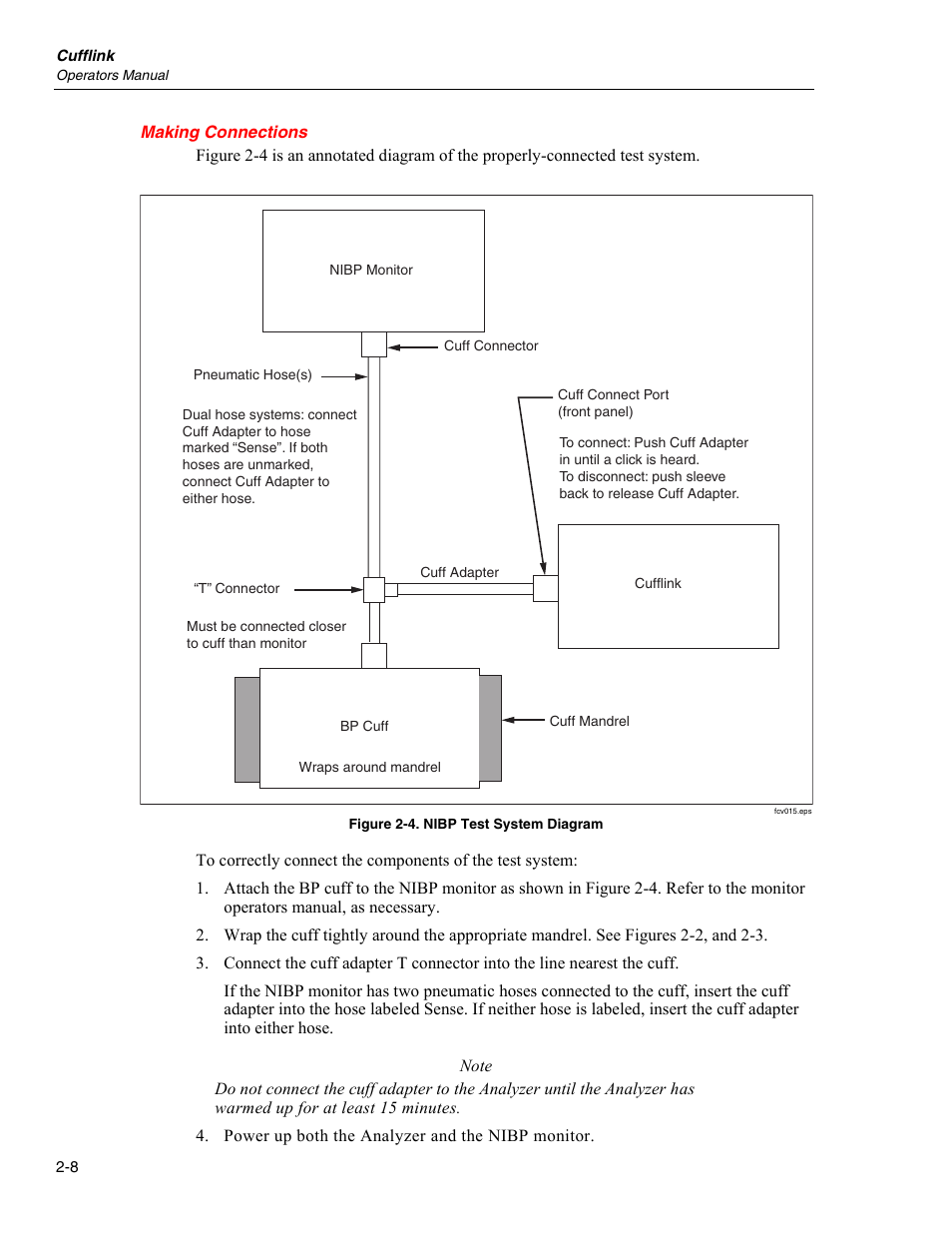 Making connections | Fluke Biomedical Cufflink User Manual | Page 36 / 150