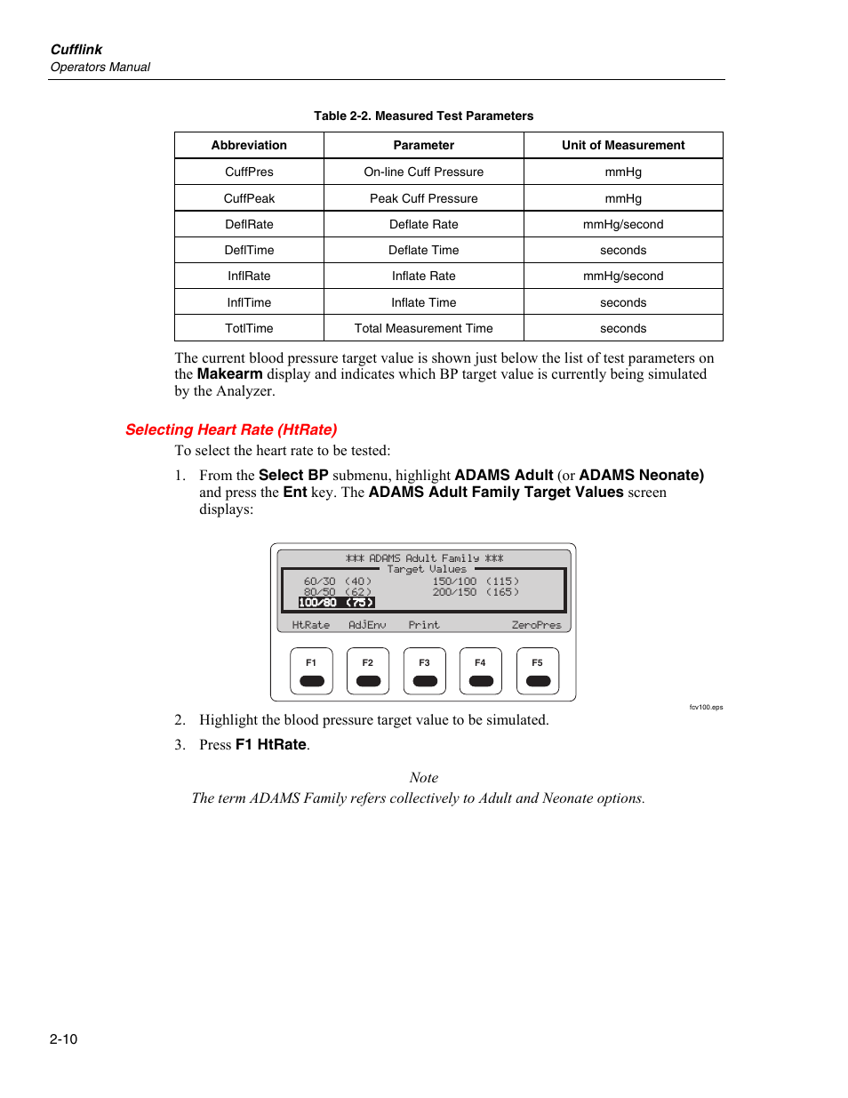 Selecting heart rate (htrate) | Fluke Biomedical Cufflink User Manual | Page 38 / 150