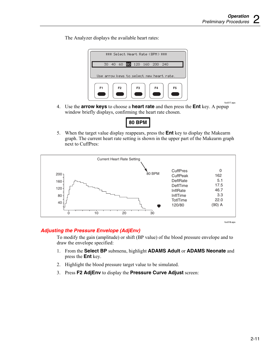 Adjusting the pressure envelope (adjenv) | Fluke Biomedical Cufflink User Manual | Page 39 / 150
