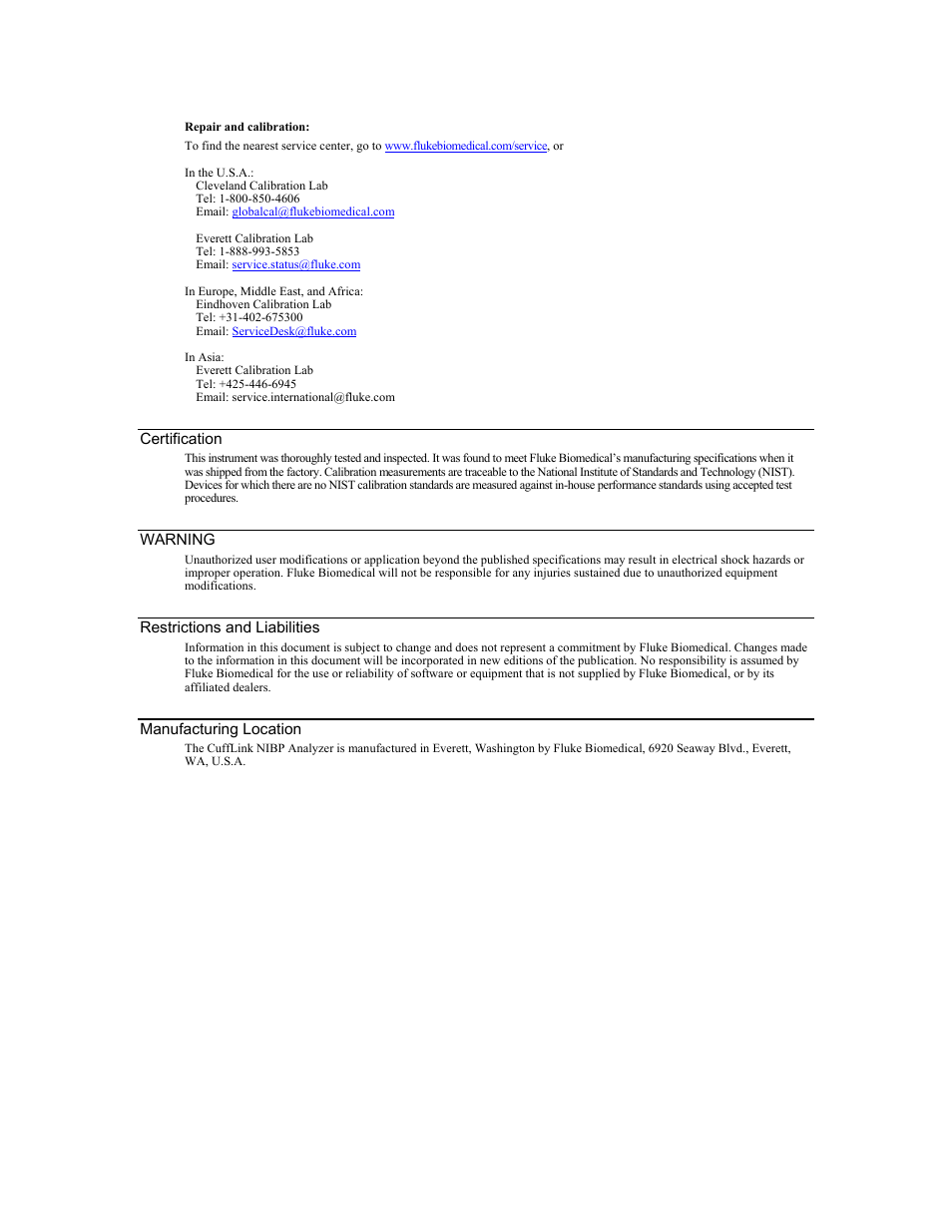 Fluke Biomedical Cufflink User Manual | Page 4 / 150