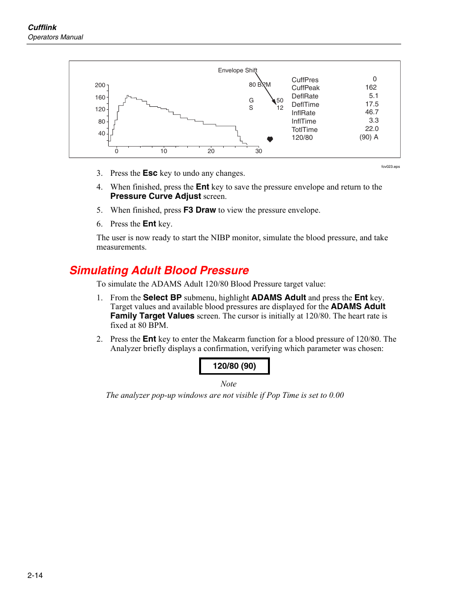 Simulating adult blood pressure | Fluke Biomedical Cufflink User Manual | Page 42 / 150