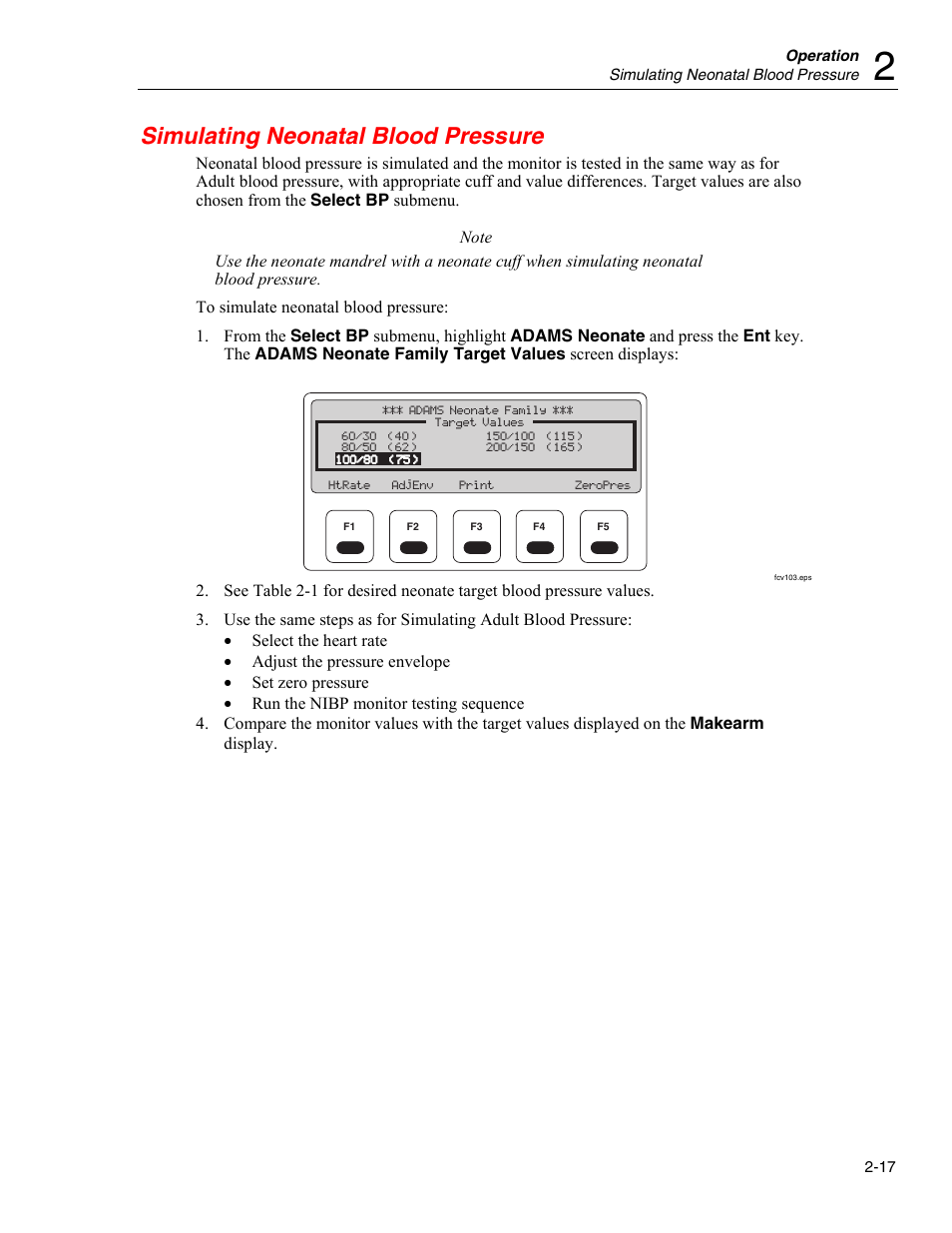 Simulating neonatal blood pressure | Fluke Biomedical Cufflink User Manual | Page 45 / 150