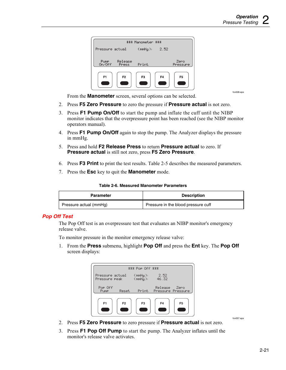 Pop off test | Fluke Biomedical Cufflink User Manual | Page 49 / 150