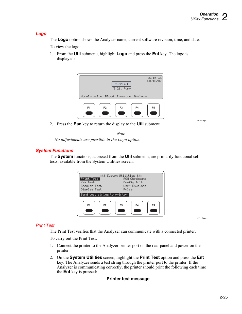 Logo, System functions | Fluke Biomedical Cufflink User Manual | Page 53 / 150