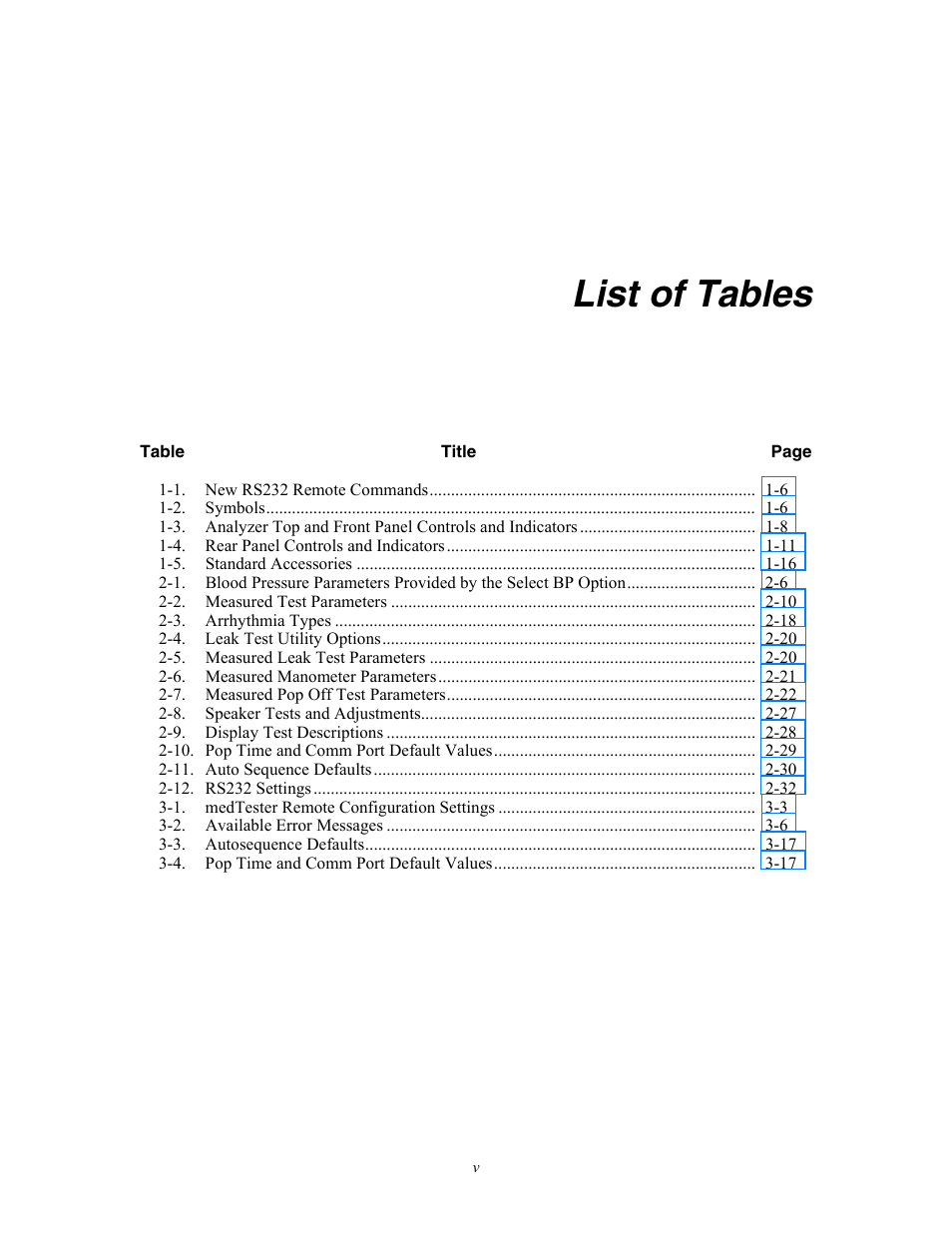 List of tables | Fluke Biomedical Cufflink User Manual | Page 9 / 150
