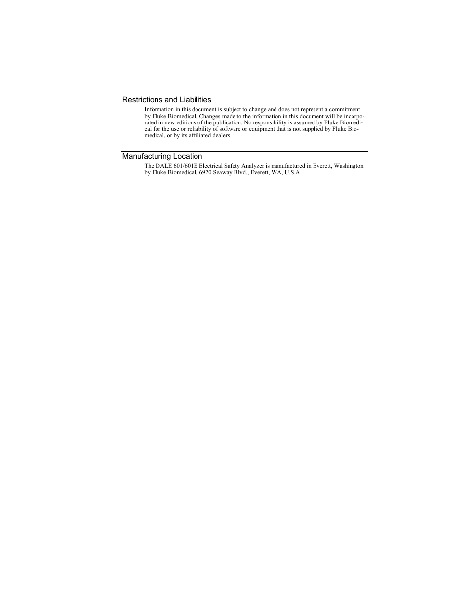 Fluke Biomedical DALE601 User Manual | Page 5 / 54