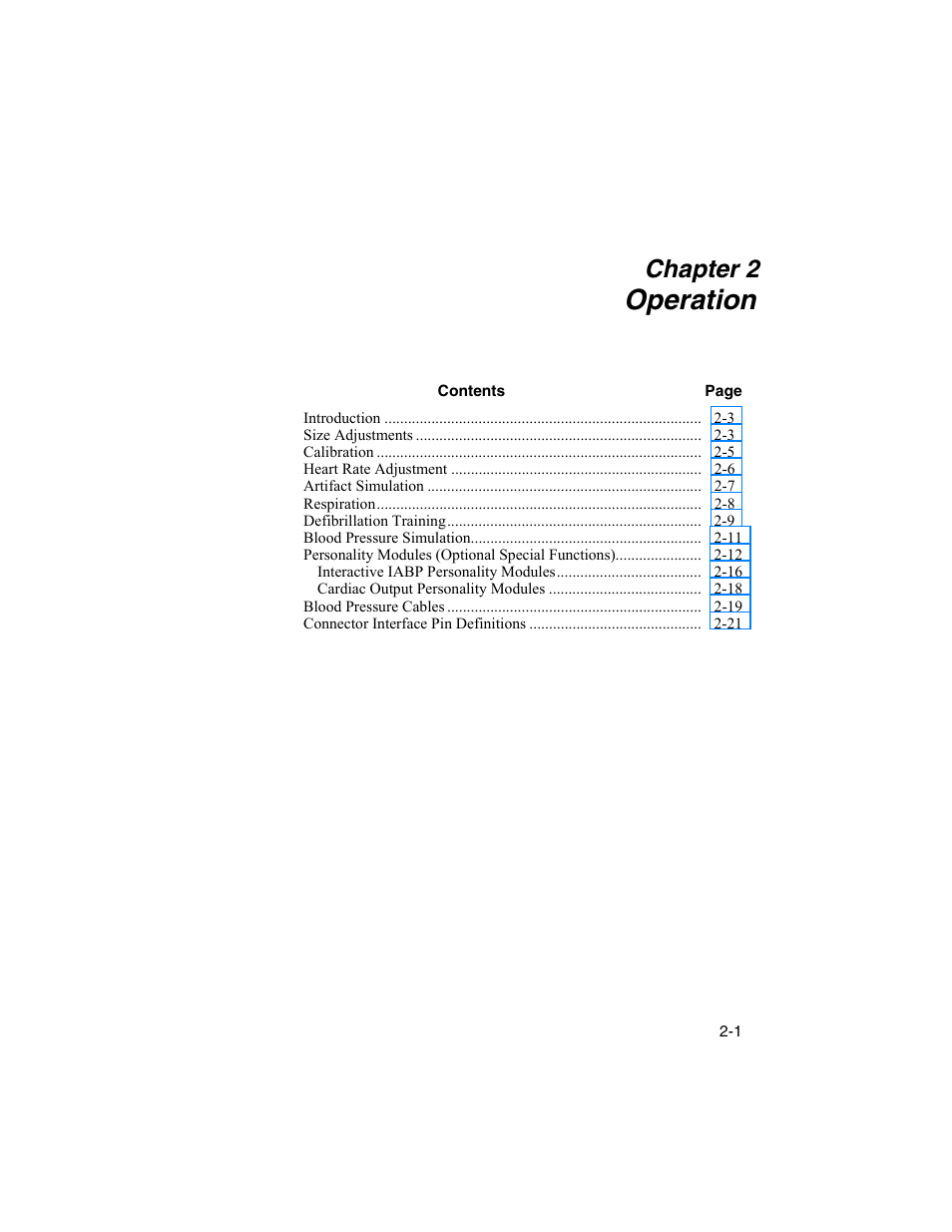 Operation, Chapter 2 | Fluke Biomedical DataSim 6100 User Manual | Page 37 / 64