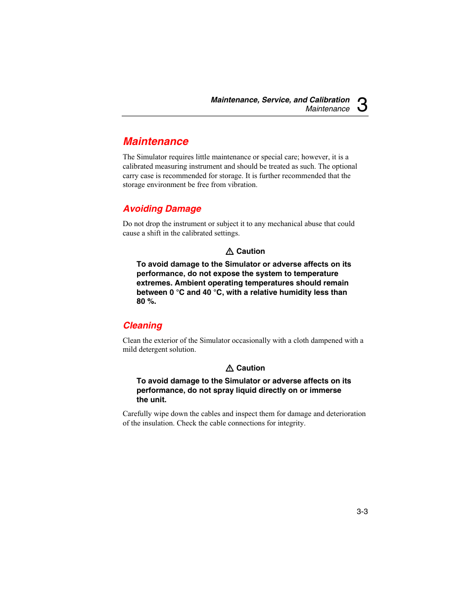 Maintenance, Avoiding damage, Cleaning | Fluke Biomedical DataSim 6100 User Manual | Page 61 / 64