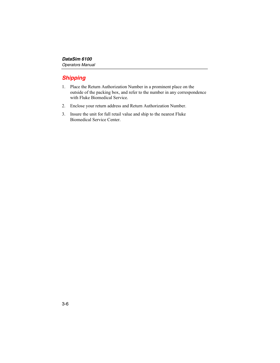 Fluke Biomedical DataSim 6100 User Manual | Page 64 / 64
