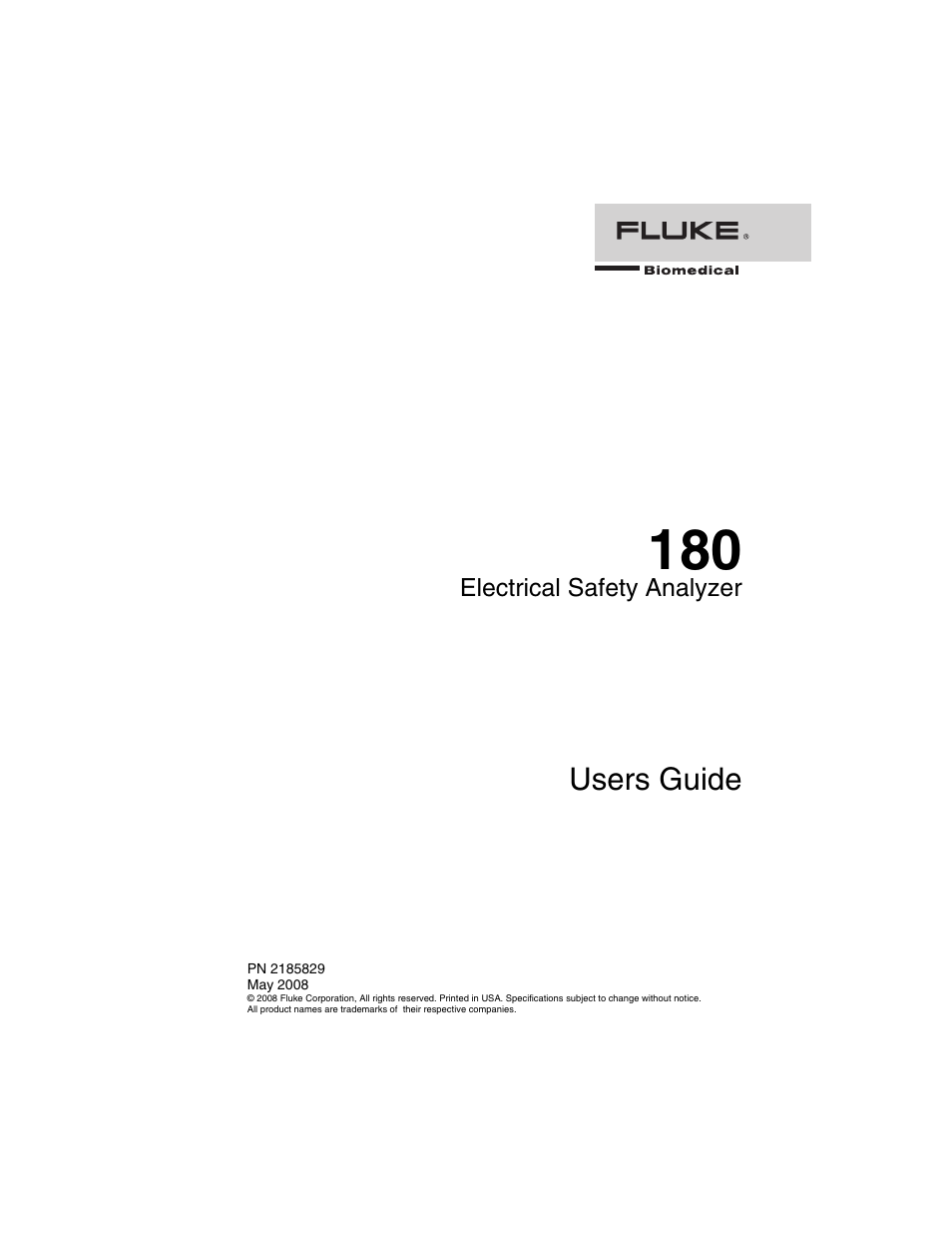 Fluke Biomedical ESA180 User Manual | 46 pages