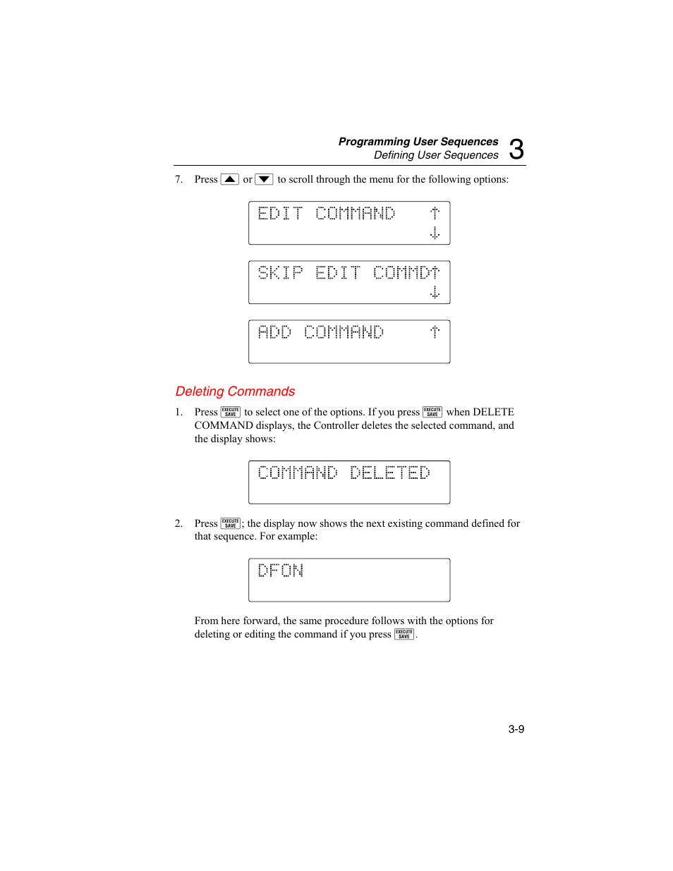 Deleting commands | Fluke Biomedical HHC3 User Manual | Page 35 / 106