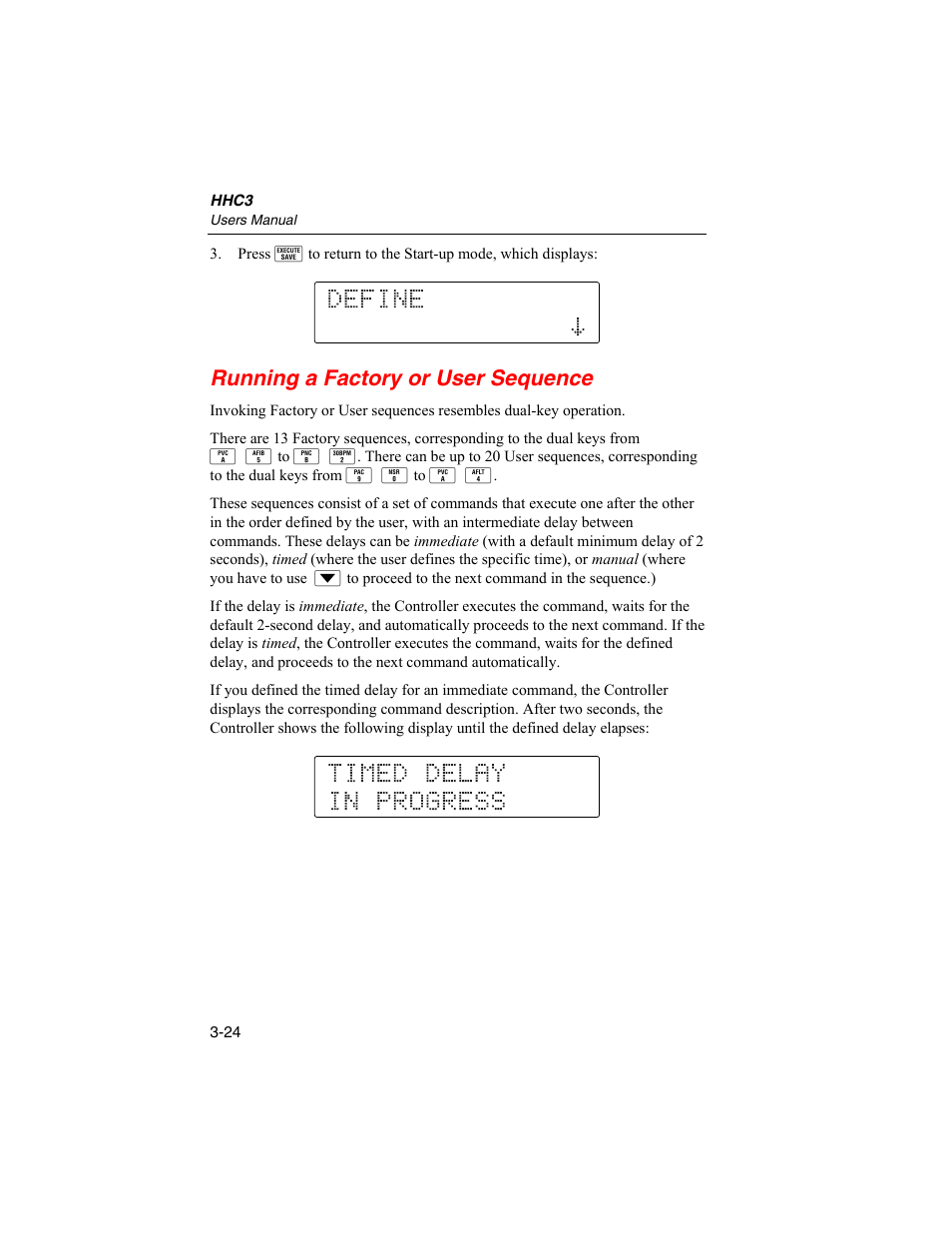 Running a factory or user sequence | Fluke Biomedical HHC3 User Manual | Page 50 / 106