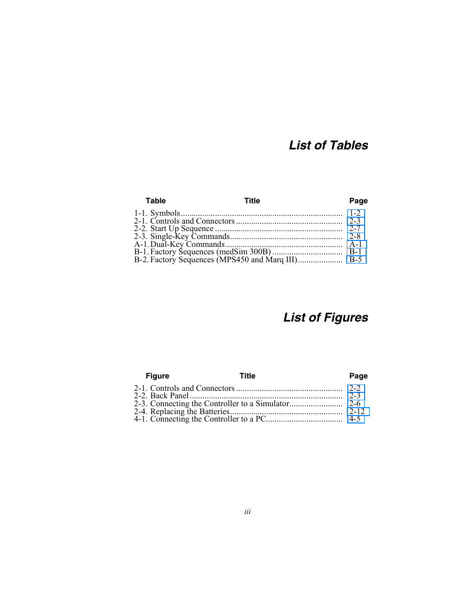 List of tables, List of figures | Fluke Biomedical HHC3 User Manual | Page 9 / 106