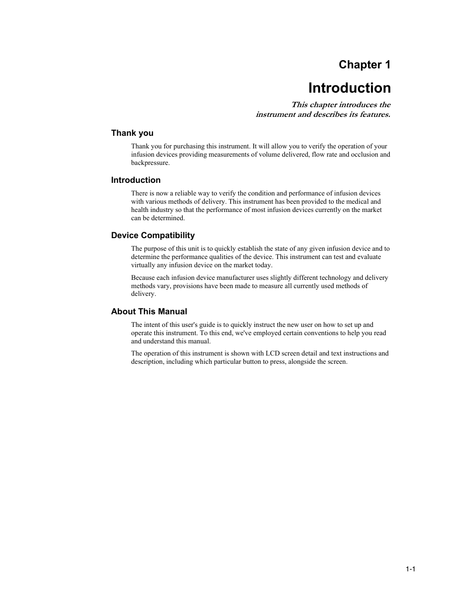 Introduction, Thank you, Device compatibility | About this manual, Chapter 1 | Fluke Biomedical IDA-4 Plus User Manual | Page 13 / 74